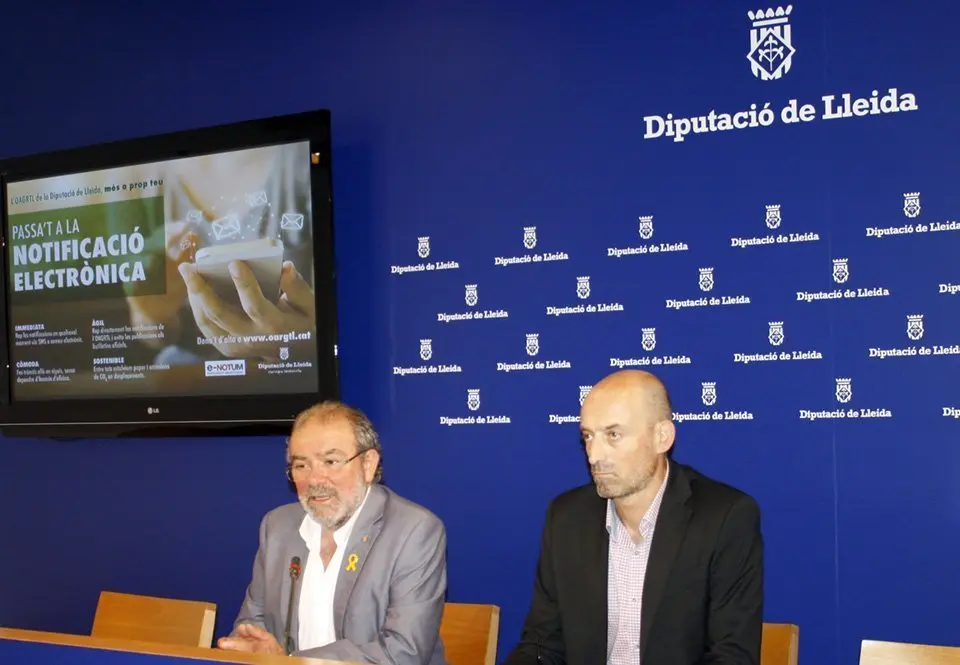 Joan Reñé i Xavier Monné, presenten el servei gratuït de notificacions electròniques de l'OAGRTL 1