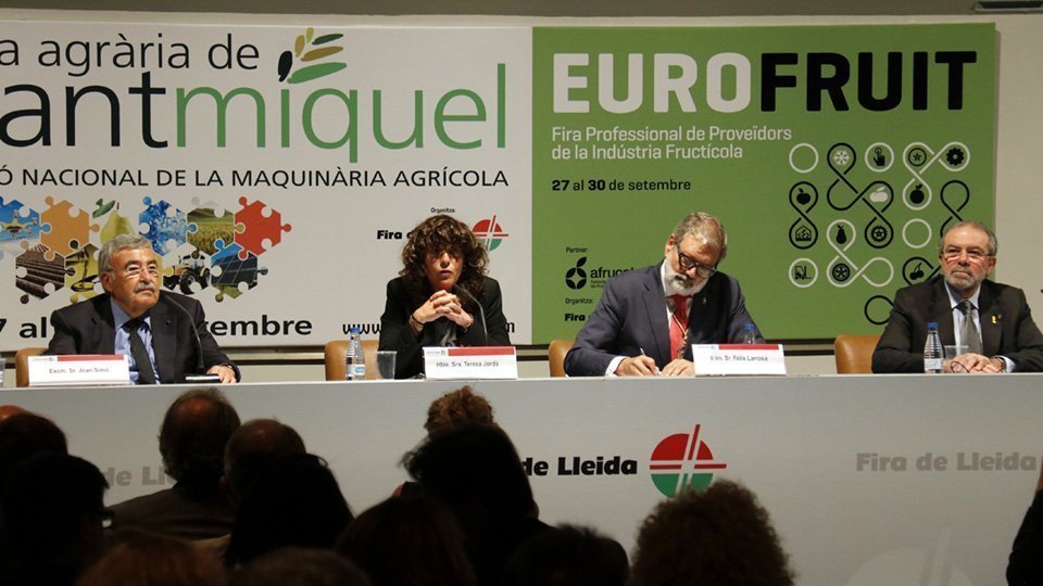 La consellera d&#39;Agricultura, Teresa Jordà, en l&#39;acte inaugural de la Fira de Sant Miquel de Lleida