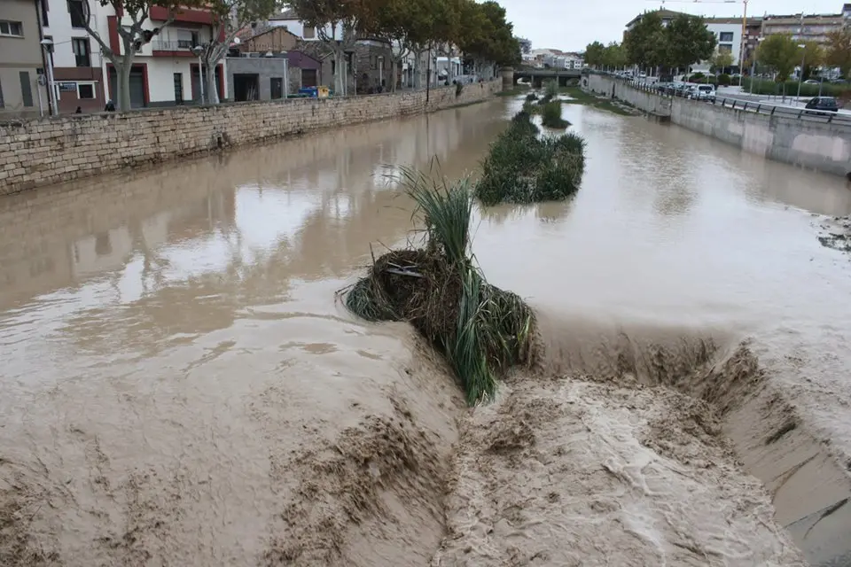 Rubinada al tram urbà del riu Ondara a Tàrrega