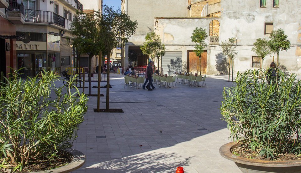 Plaça Pla d'Urgell enjardinada