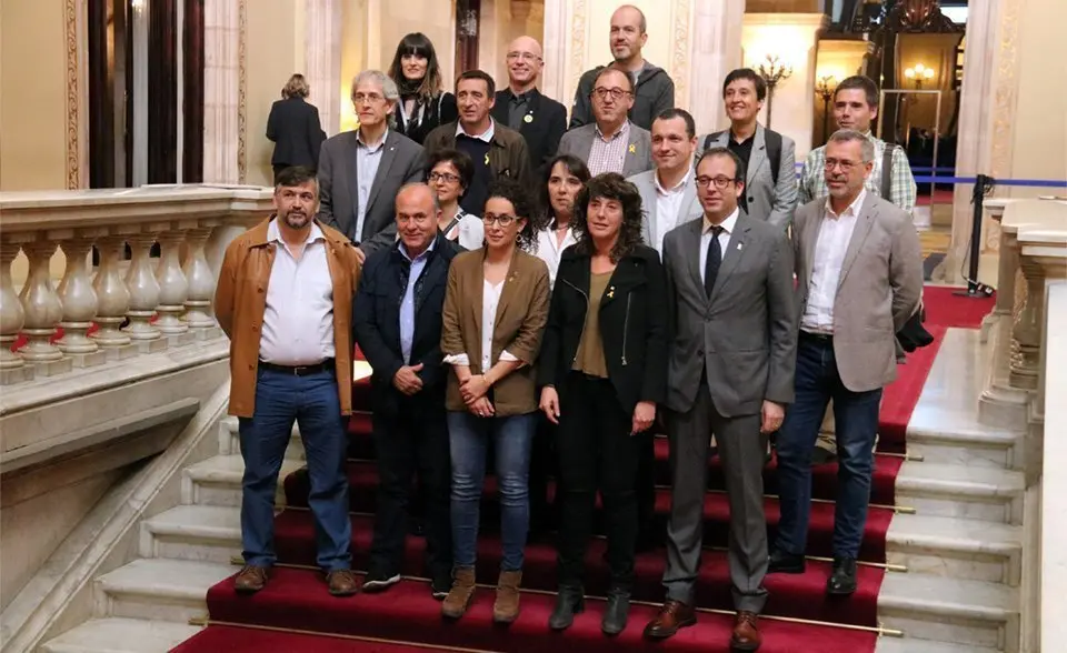 Equip que ha participat en el debat de la tramitació de la Llei d&#39;espais agraris al Parlament