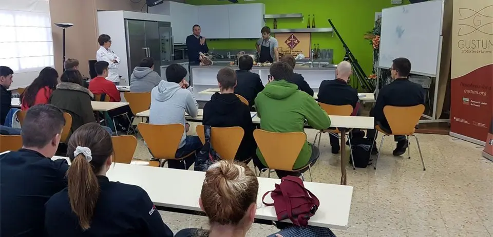 Gonzalo Ferreruela i Jordi Capdevila en la jornada GUSTUM a  l&#39;Escola d&#39;Hoteleria i Turisme de Lleida