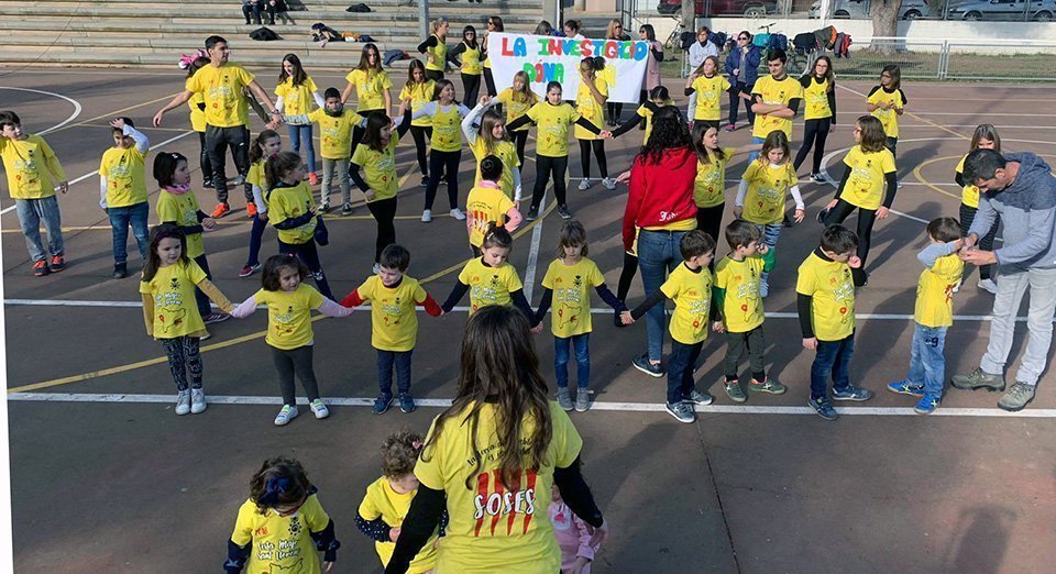 Un Flashmob infantil va protagonitzar els actes per la Marató de TV3 a Soses