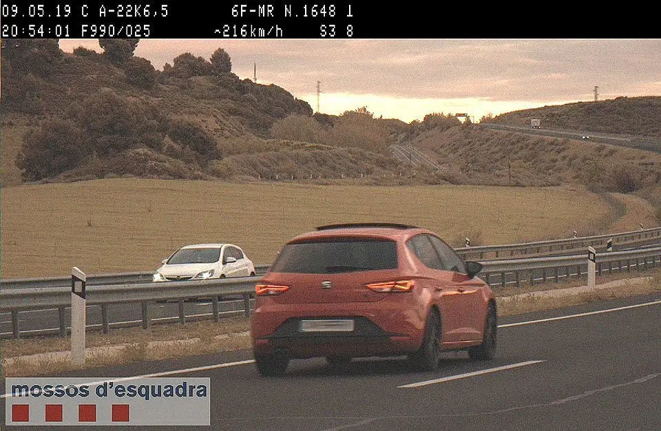 El vehicle en el moment de detectar la Velocitat Punible