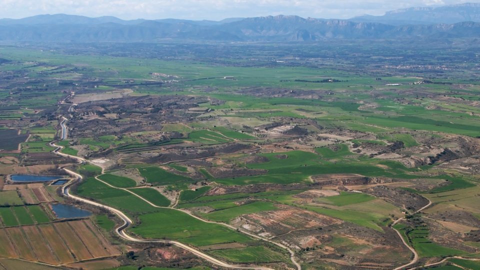 Vista aèria dels regadius i del Canal d&#39;Urgell - Territoris.cat