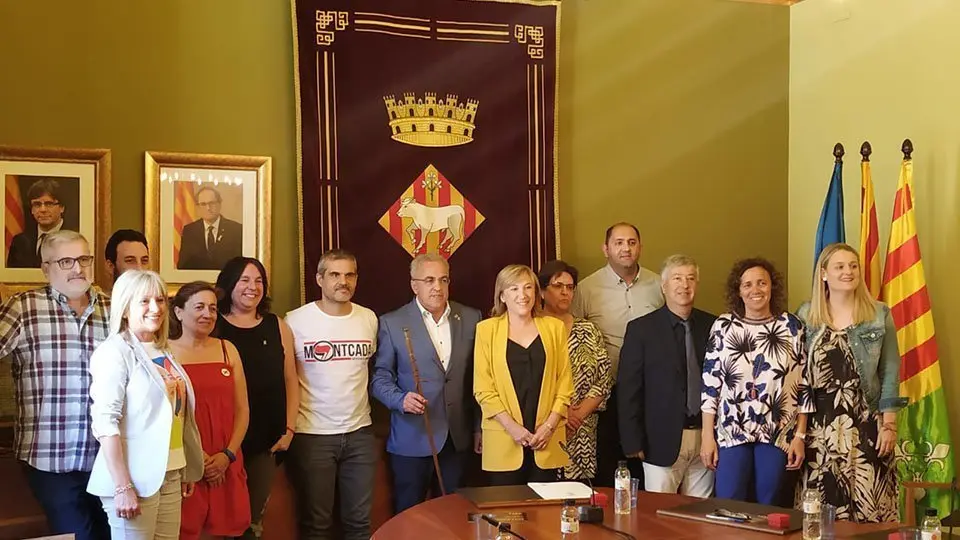 Enric Mir amb la corporació municipal de l'Ajuntament de les Borges Blanques