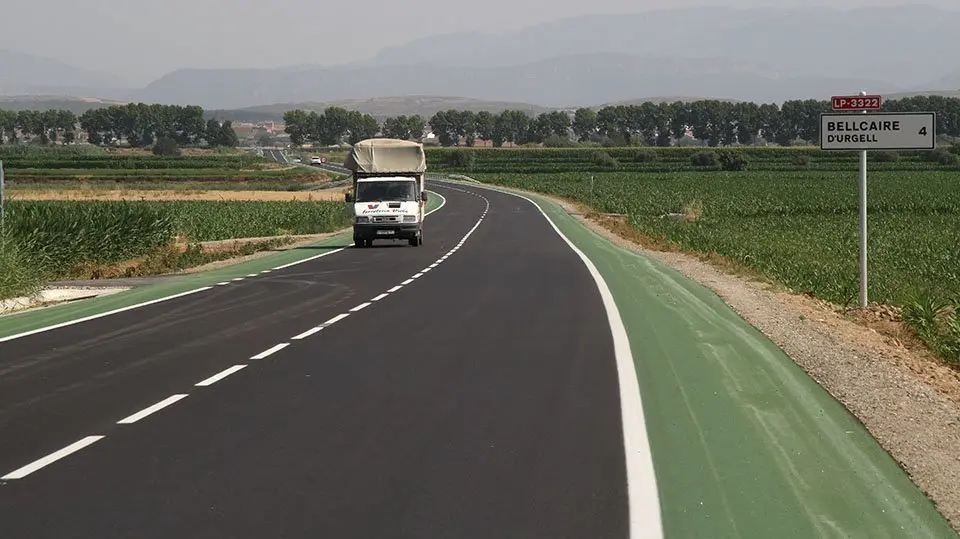 Carril Bici en la carretera Bellcaire, Linyola