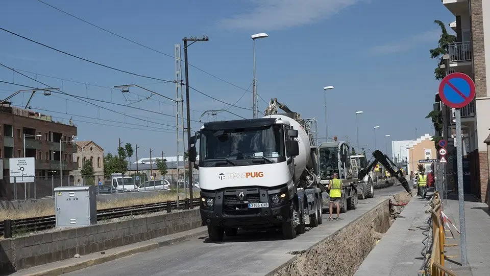 Inici de les obres del carrer Prat de la Riba de Mollerussa