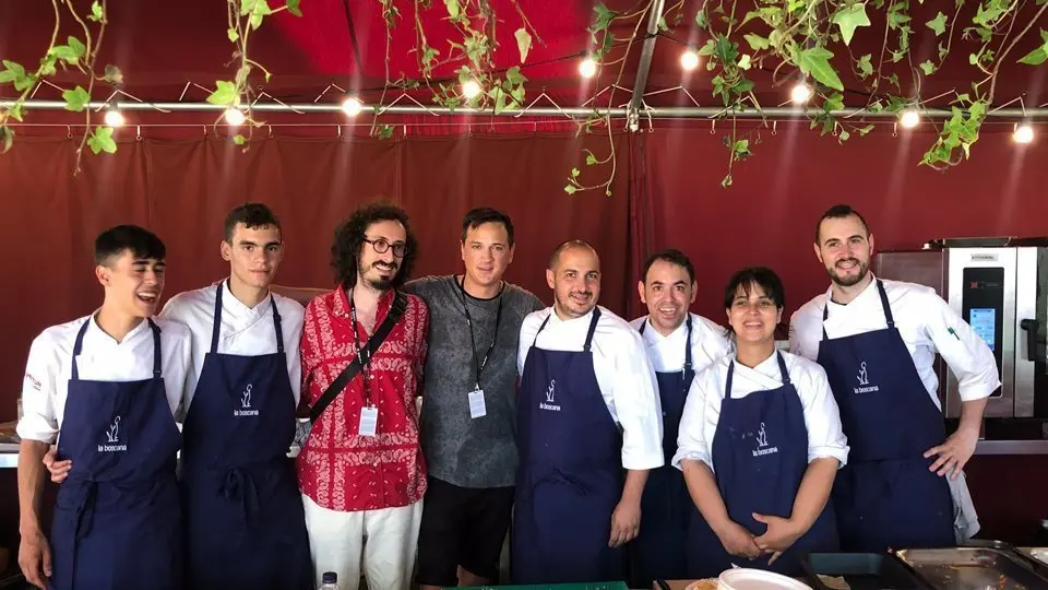 Albert Barqué, Marc Marzenit, i Joel Castanyé amb l&#39;equip, a Sónar