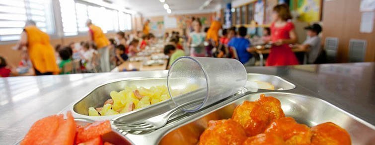 Menjador escolar en un centre de la comarca