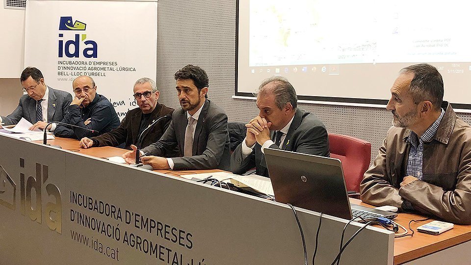 Damià Calvet amb els representants de les administracions Lleidatanes i del Pla d&#39;Urgell