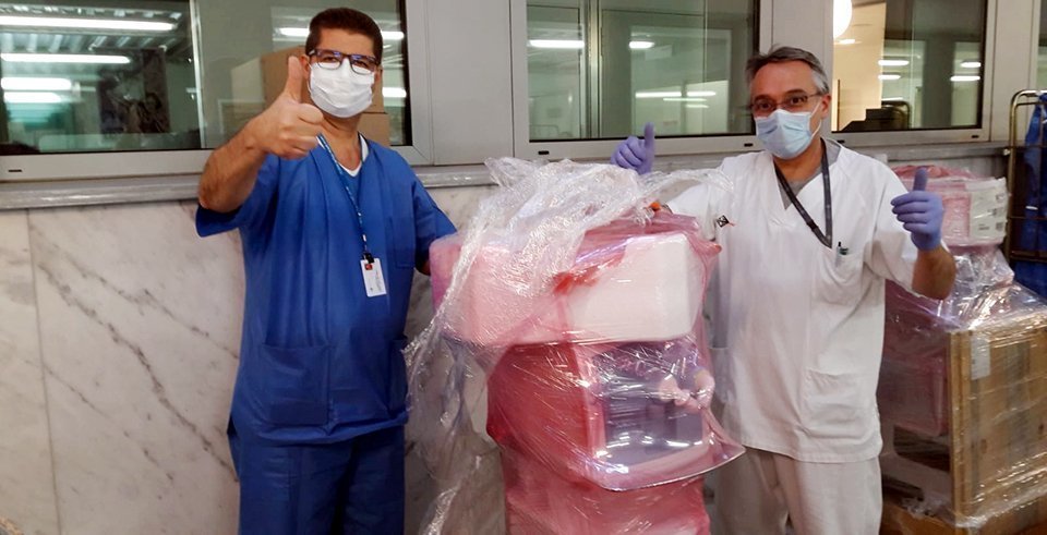 Un dels 50 respiradors que el Ministeri de Sanitat ha repartit a cinc hospitals catalans