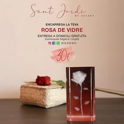 escultura Rosa Blanca de Sant Jordi