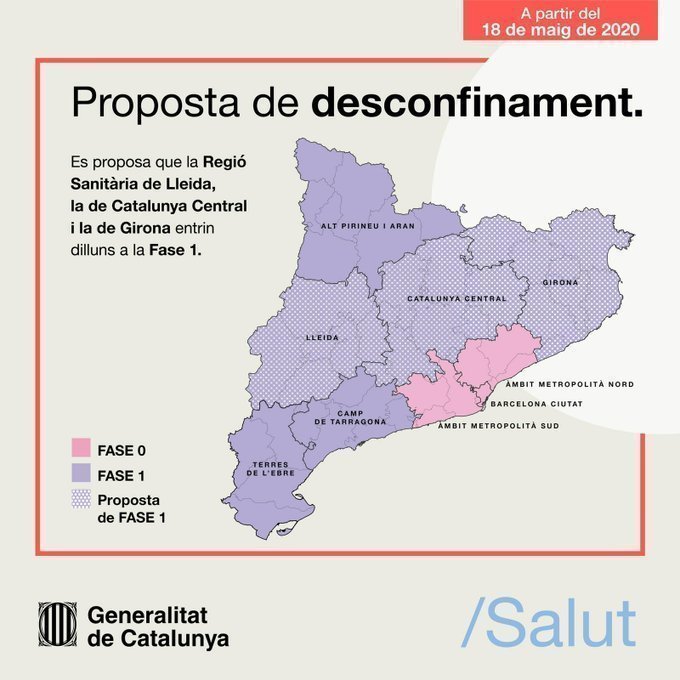 Proposta desconfinament Fase 1 en la Regió Sanitària de Lleida