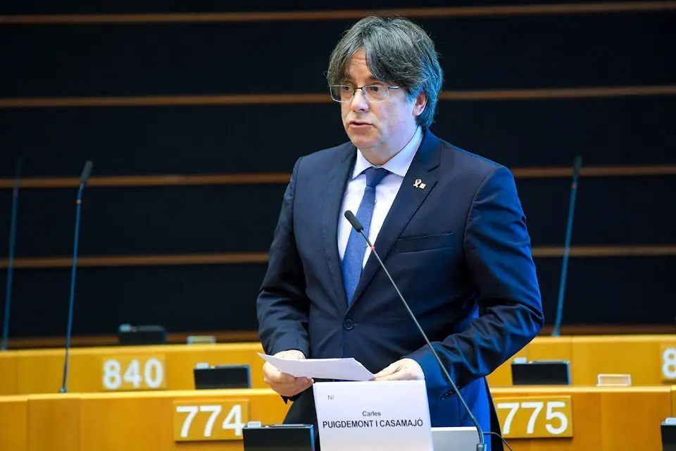 L'expresident i líder de JxCat Carles Puigdemont durant un debat a l'Eurocambra el 18 de juny del 2020, a Brussel·les. (Horitzontal)