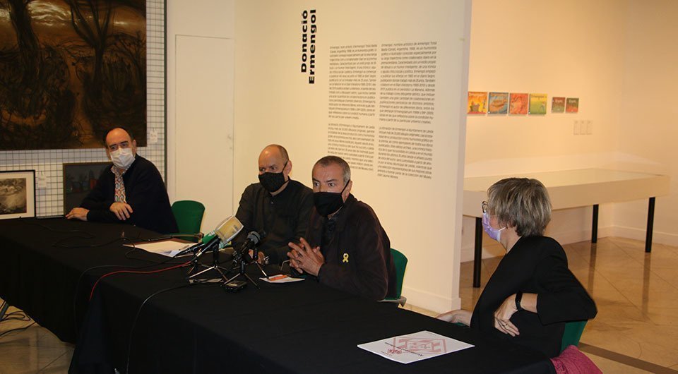 Ermengol, amb Jaume Rutllant, i responsables del Museu Morera
