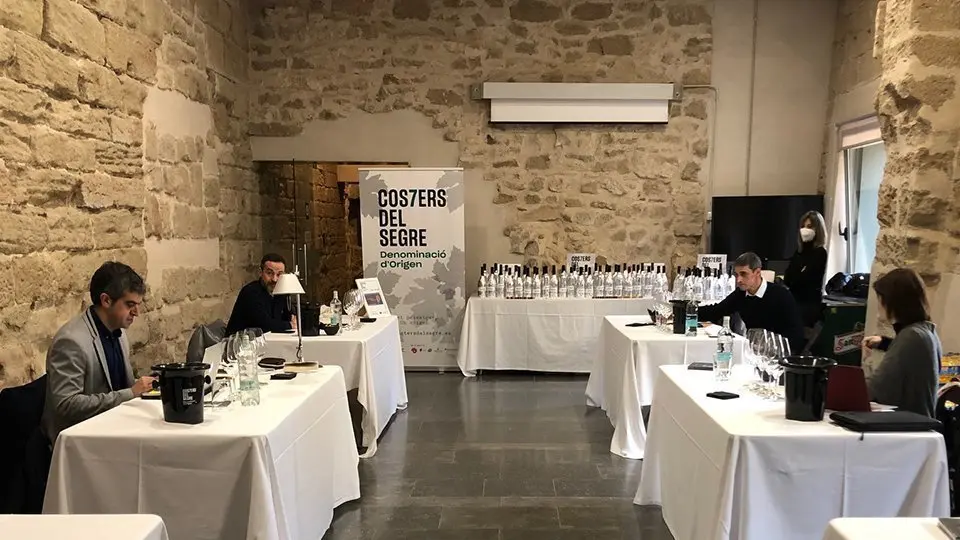 Els sommeliers en el tast a cegues a la Seu Vella @DOcosters