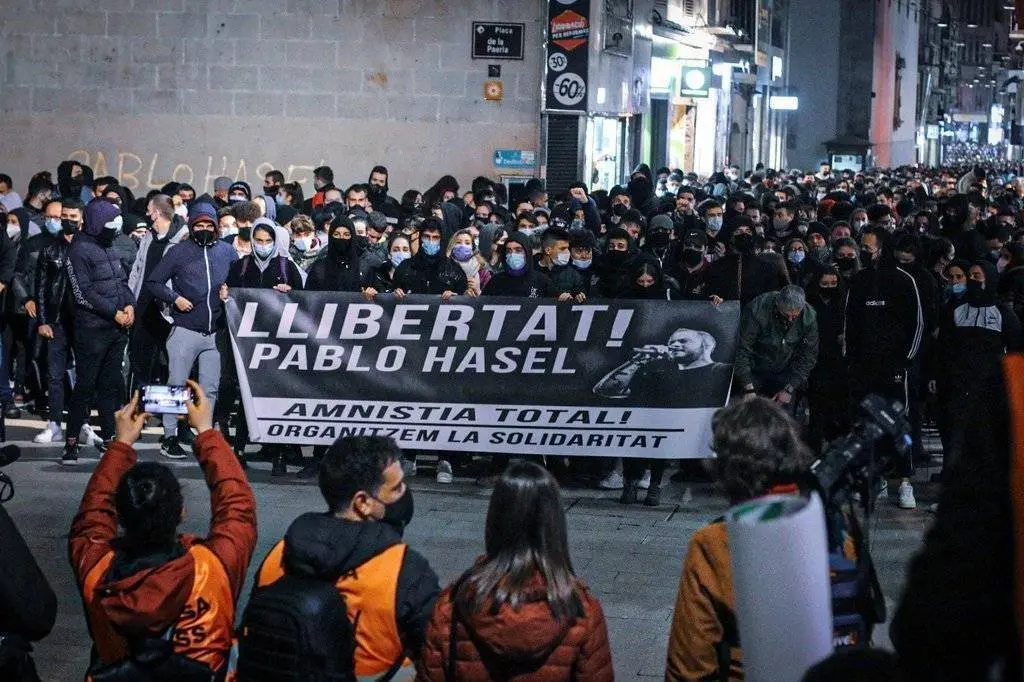 Protesta manifestació 16F Lleida Pablo Hasél - Eduard Subirats Ferré