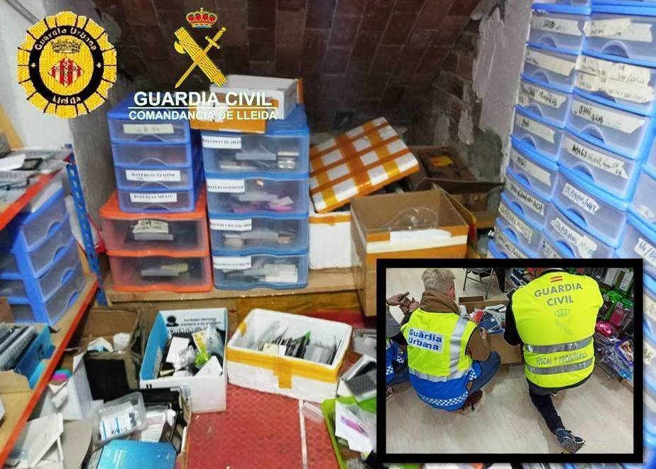 Material intervingut per la Guàrdia Civil i la Guàrdia Urbana de Lleida @OPC