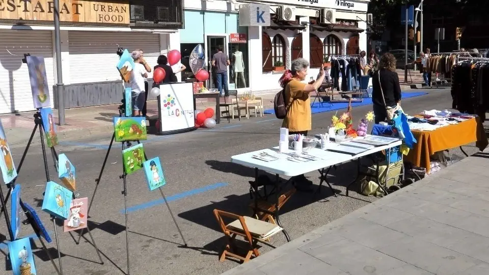 Celebració del primer Parking Day a Lleida el 2019.