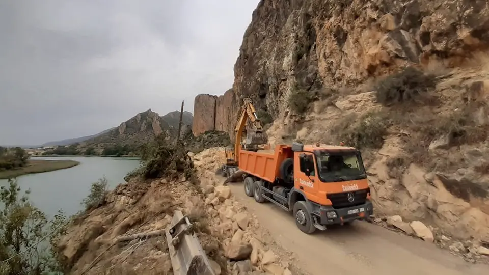 Obres en la carretera entre Sant Llorenç de Montgai i Camarasa @Diputació