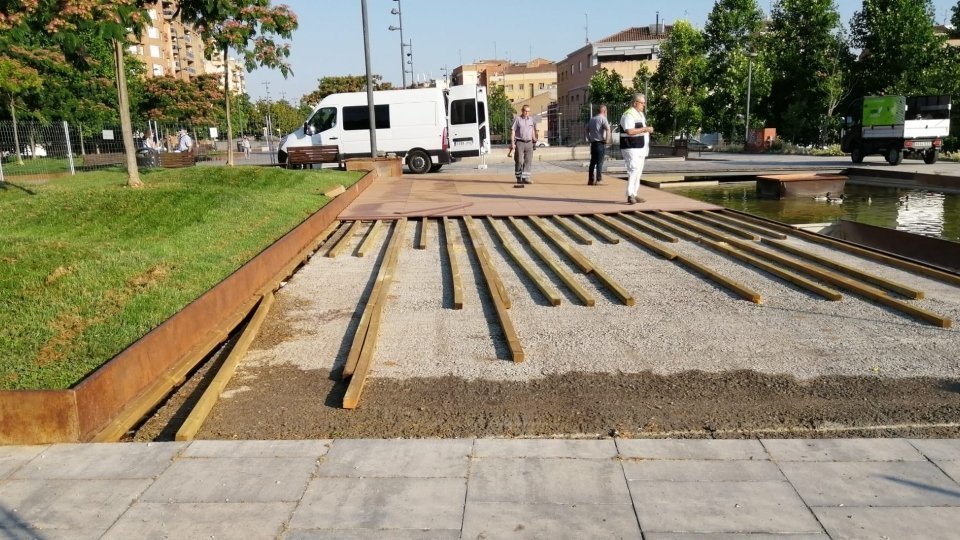 Primera fase de reparació del Parc de les Vies de Lleida.