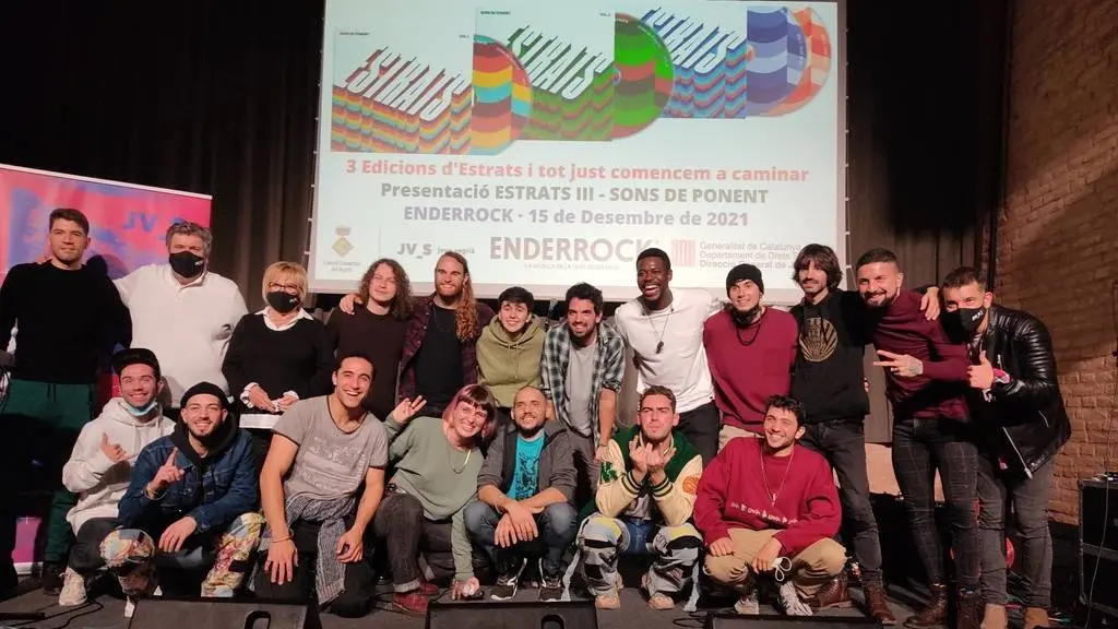 La presentació del disc d'Estrats aquest any a la fàbrica d'Estrella Damm a Barcelona - Foto: cedida per Jove_Segrià