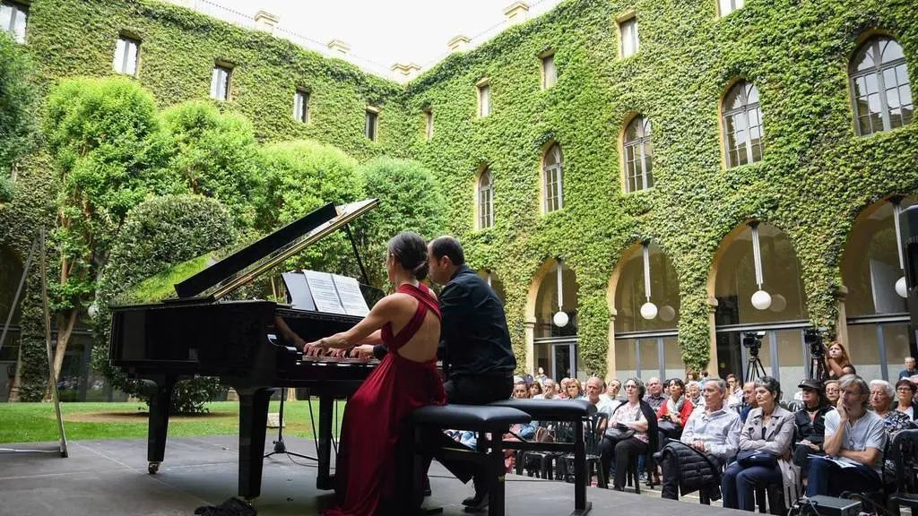 El Viñes Piano Duo avui al matí al Rectorat de la UdL. Foto: Oscar Cabrerizo (Defoto) - Musiquem Lleida