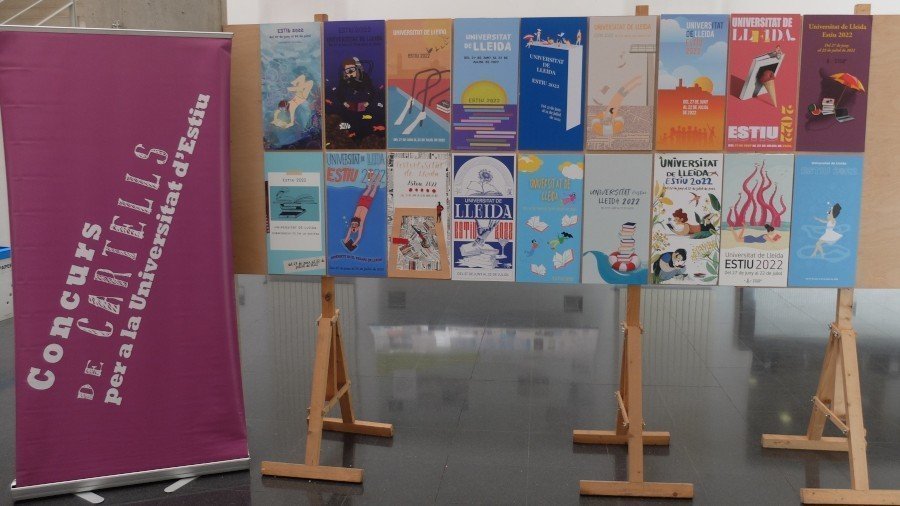 Exposició de les propostes presentades en l'anterior edició del concurs de cartells de la Universitat d'Estiu ©UdL