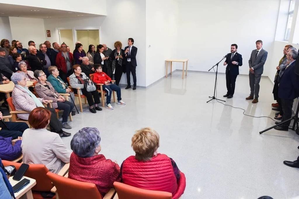 Discurs del President Aragonès al&nbsp;Centre de dia de Torregrossa - Foto: Ajuntament de Torregrossa.