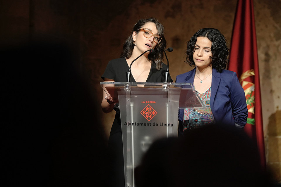 Les actrius protagonistes d'El sostre groc, Medalla d'Or de la ciutat de Lleida