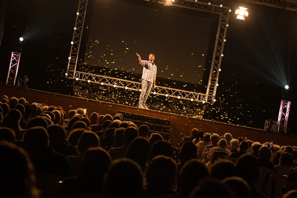 Quim Masferrer a un dels actes de celebració de la Festa Major de Sant Gaietà 2023 a Aitona - Foto: Jordi Vinuesa