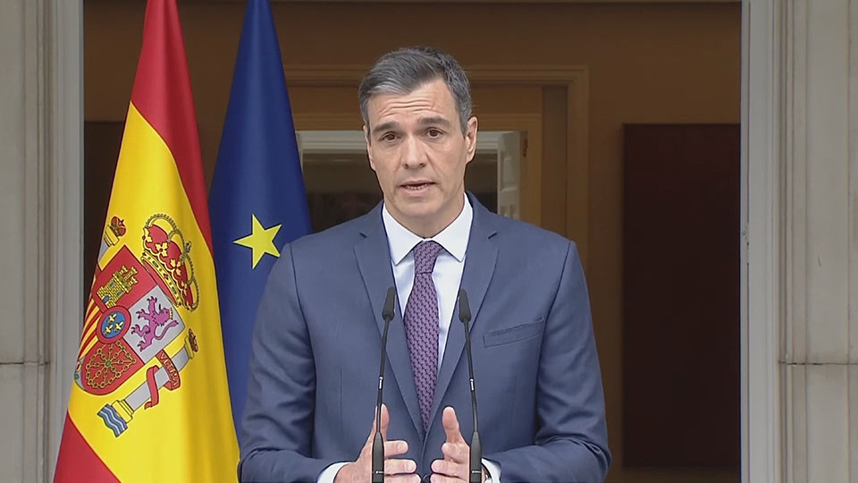 El president del govern espanyol, Pedro Sánchez, en una declaració institucional al Palau de la Moncloa

Data de publicació: dilluns 29 de maig del 2023, 11:44

Localització: Madrid

Autor: Moncloa