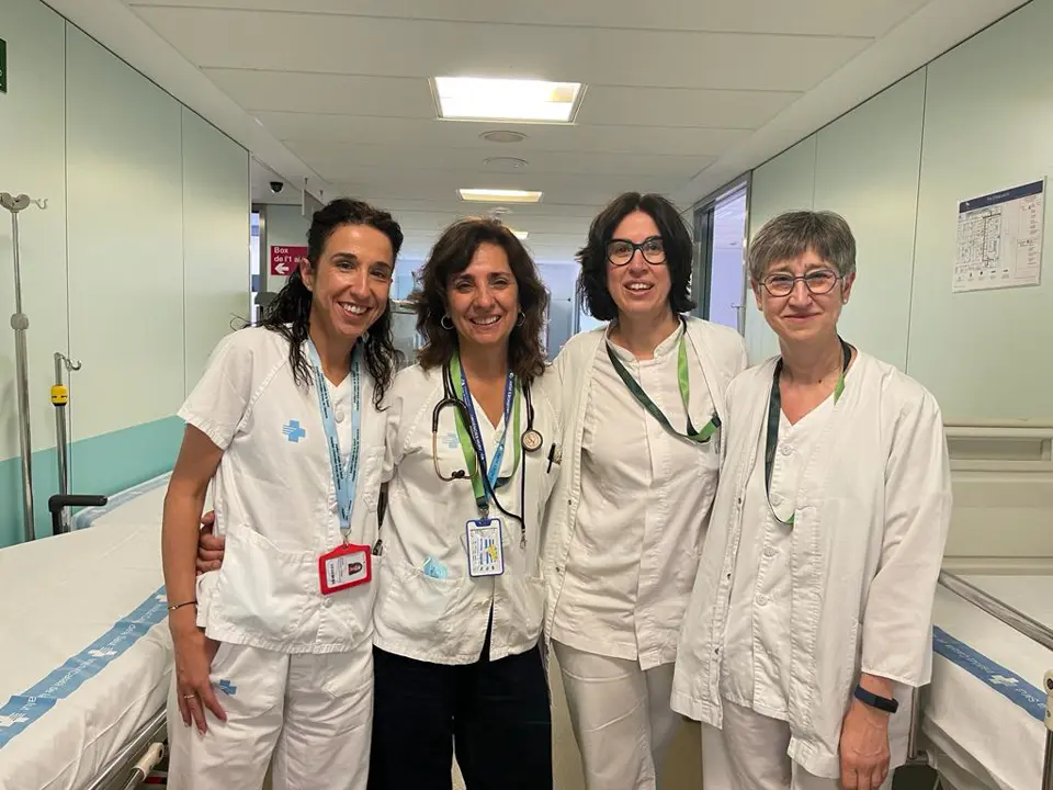 Equip Urgències Geriatria amb les professionals Gemma Fabregat (geriatra), Ana Vena (geriatra), Anabel Martínez (treballadora social) i Teresa Noguera (infermera especialista en geriatria) - Foto: Hospital Universitari Arnau de Vilanova de Lleida