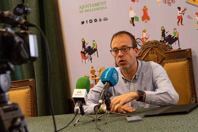 Roda de premsa de l'Alcalde Marc Solsona a l'Ajuntament de Mollerussa - Foto: Jordi Vinuesa