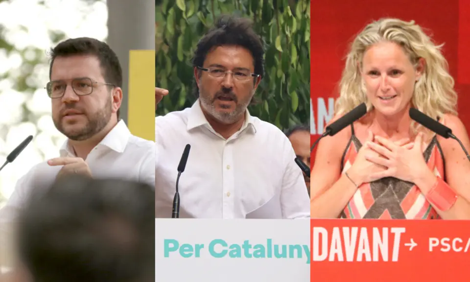 Polítics durant els principals actes de campanya dels partits amb representació lleidatana al Congrés - Fotos d'esquerra a dreta: Bernat Vilaró, Marta Vidal i Sílvia Jardí