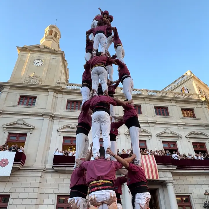 Els Castellers de Lleida van descarregar el 4d8 a Reus - Foto: Castellers de Lleida