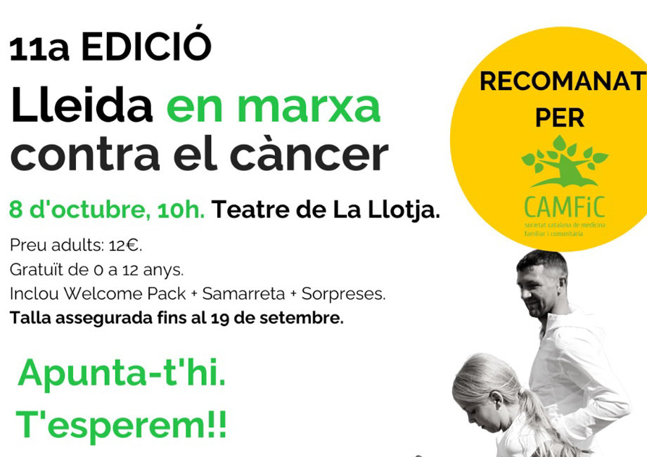 Cartell de l'11 edició de 'Lleida en marca contra el càncer' - Imatge AECC Lleida
