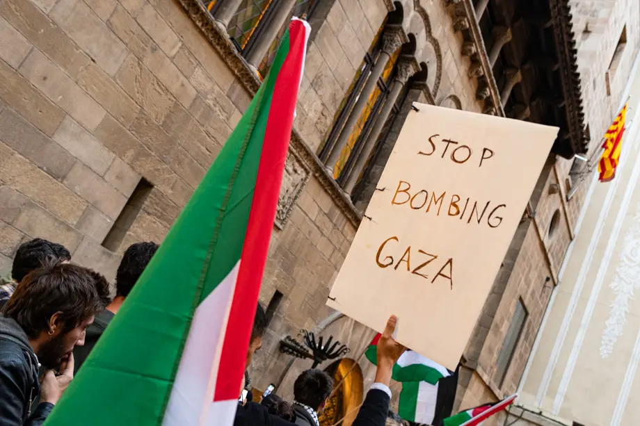 Manifestació en solidaritat al poble palestí a Lleida - Foto: Jordi Vinuesa