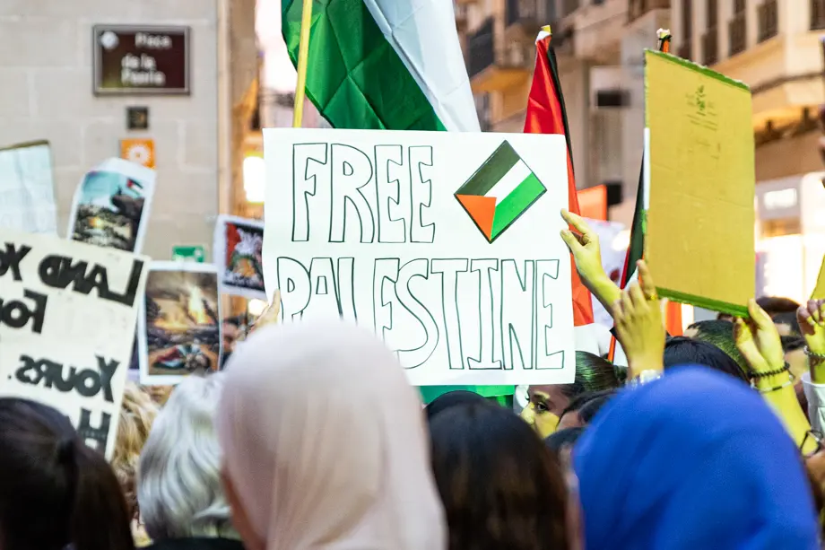 Manifestació en solidaritat al poble palestí a Lleida - Foto: Jordi Vinuesa