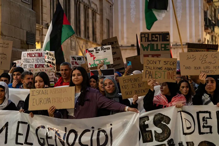 Manifestació en solidaritat al poble palestí a Lleida - Foto: Jordi Vinuesa