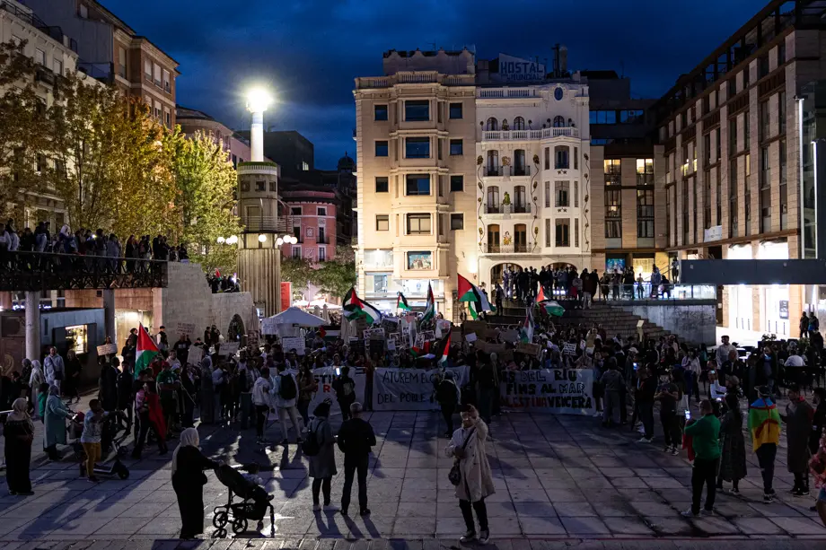 Manifestació en solidaritat al poble palestí a Lleida - Foto: Jordi Vinuesa