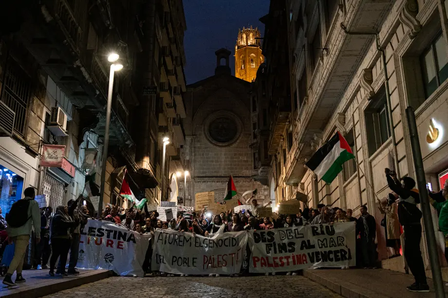 Manifestació en solidaritat al poble palestí a Lleida - Foto: Jordi Vinuesa