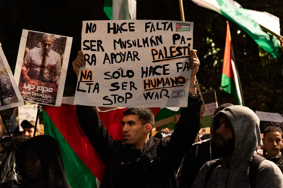Manifestació en solidaritat al poble palestí a Lleida - Foto: Jordi Vinuesa
