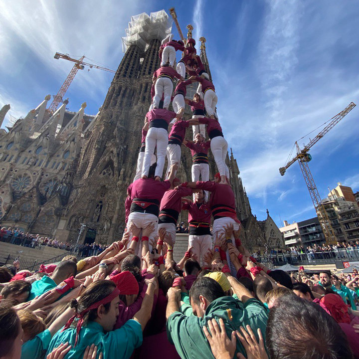 Els Castellers de Lleida van acabar l'actuació amb un sòlid 5d7 - Foto: Castellers de Lleida
