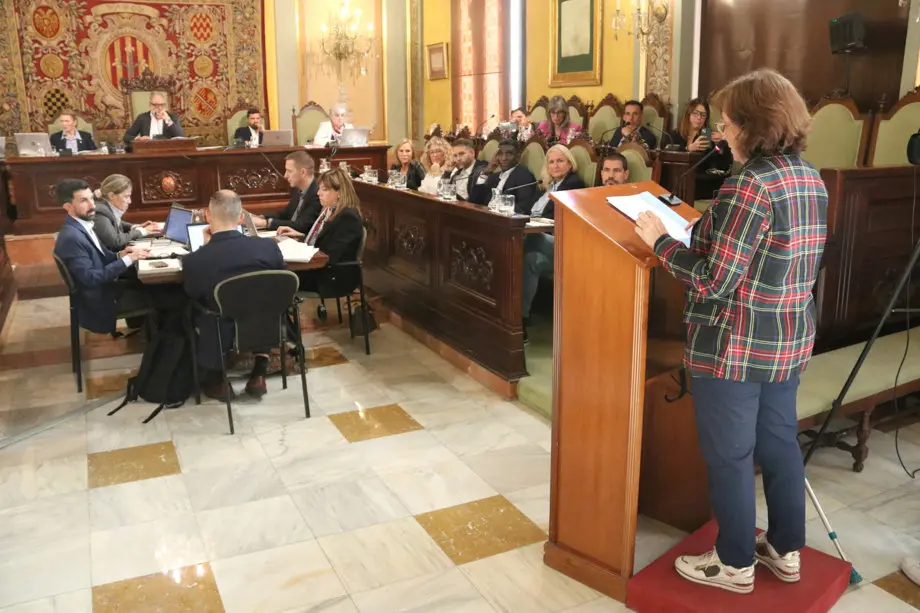 Una de les comerciants que han intervingut en el ple de la Paeria de Lleida - Foto: ACN