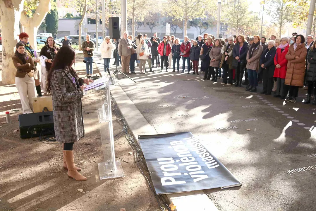 Lectura del manifest a càrrec d'una supervivent de violència masclista - Foto: Ignasi Gómez