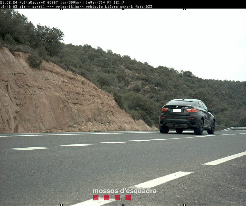 2402022- 155 RPP - Els Mossos d'Esquadra denuncien penalment un conductor per circular a 181 kmh per la C-14 a la Noguera (1)