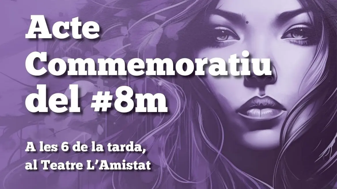 Cartell promocional de l'acte commemoratiu del 8M a Mollerussa - Imatge: Ajuntament de Mollerussa