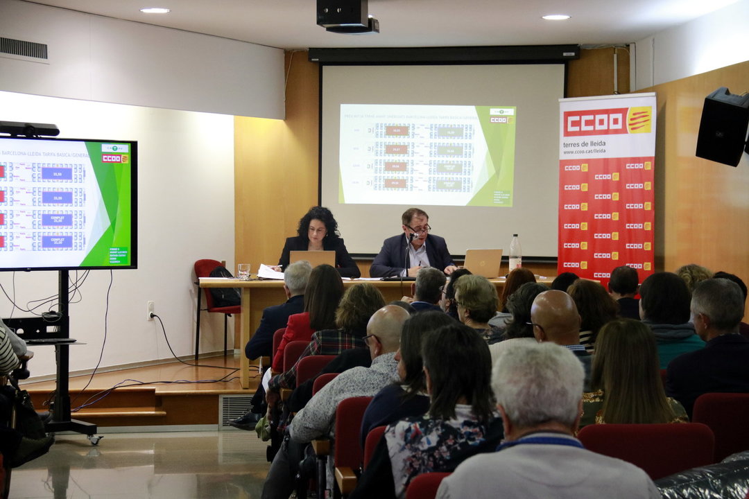 Presentació a la seu de CCOO de Lleida de l'informe amb propostes per augmentar el nombre de places d'Avant entre Lleida i Barcelona - Foto: Anna Berga
